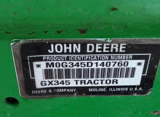 Image of John Deere GX345 equipment image 4