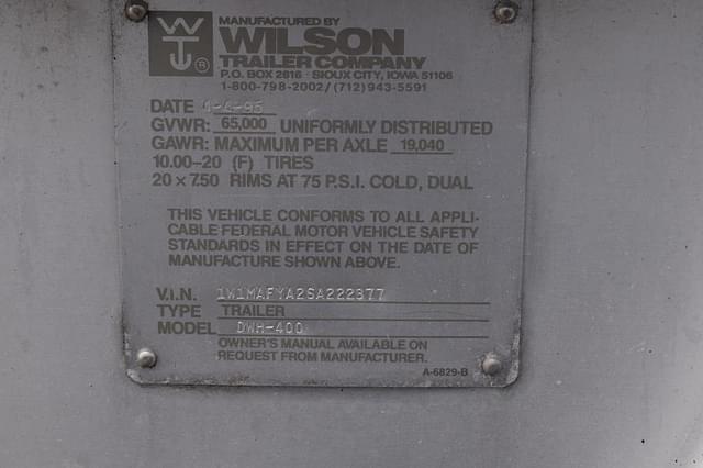 Image of Wilson DWH-400 equipment image 2