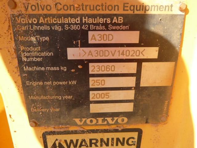 Image of Volvo A30D equipment image 4