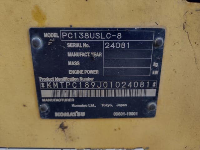 Image of Komatsu PC138USLC-8 equipment image 4
