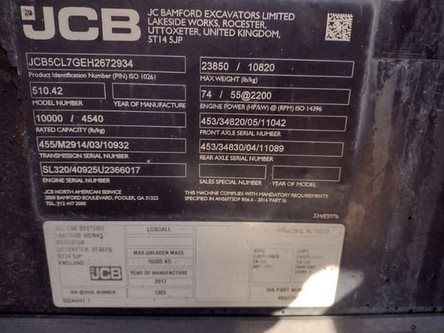 Image of JCB 510-42 equipment image 4