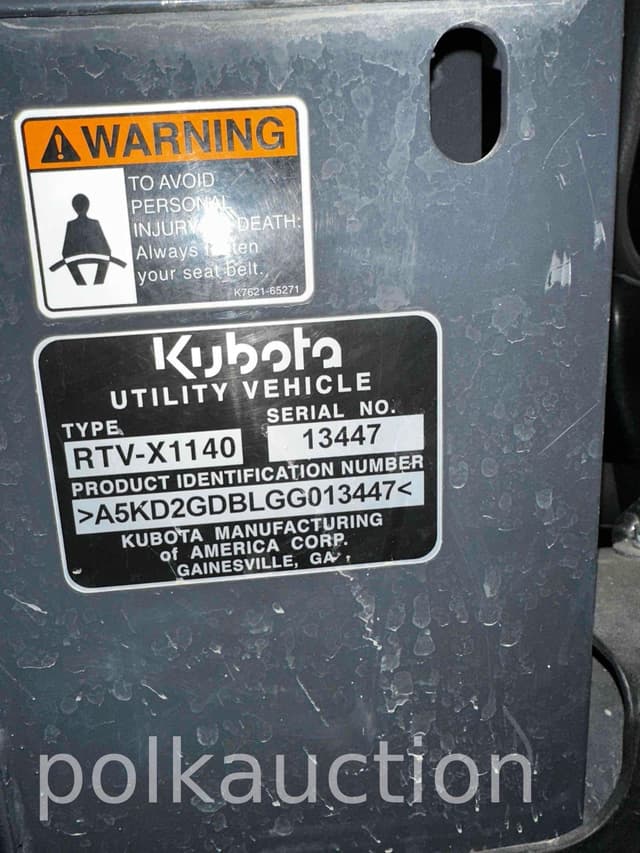 Image of Kubota RTV-X1140 equipment image 1