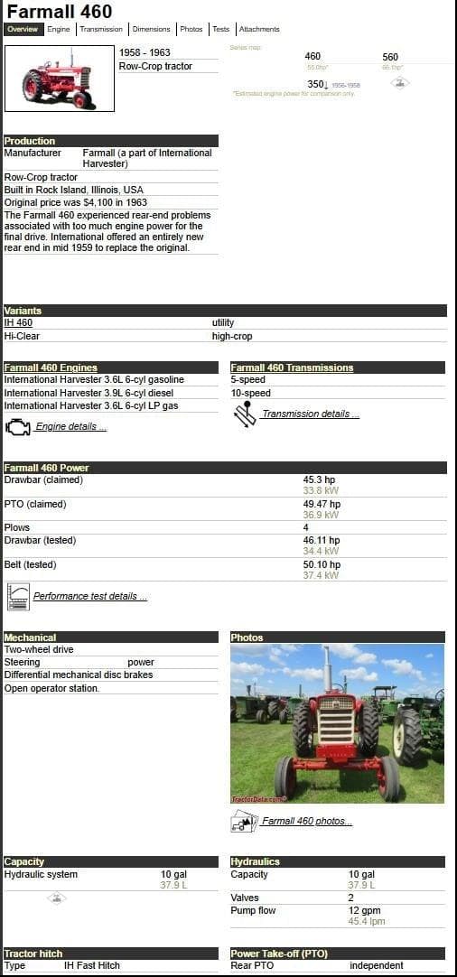 Image of International 460 equipment image 4