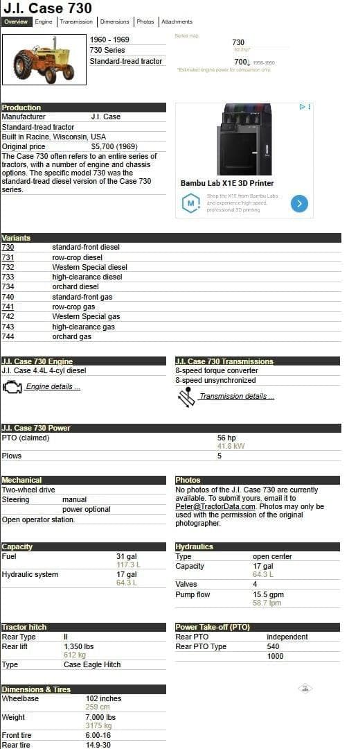 Image of J.I. Case 730 equipment image 4