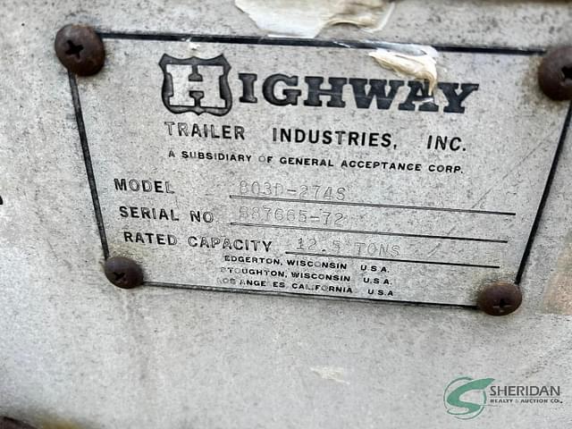 Image of Highway Trailer Industries 803D-274S equipment image 3