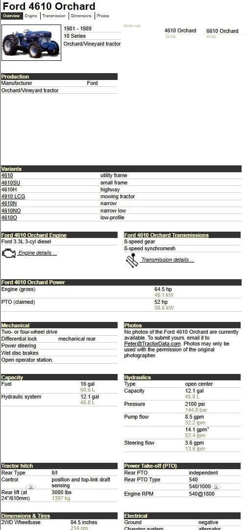 Image of Ford 4610 equipment image 4