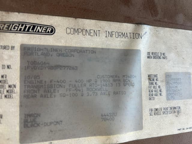 Image of Freightliner T086 equipment image 1