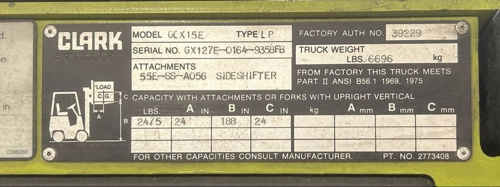 Image of Clark GCX15E  Image 1