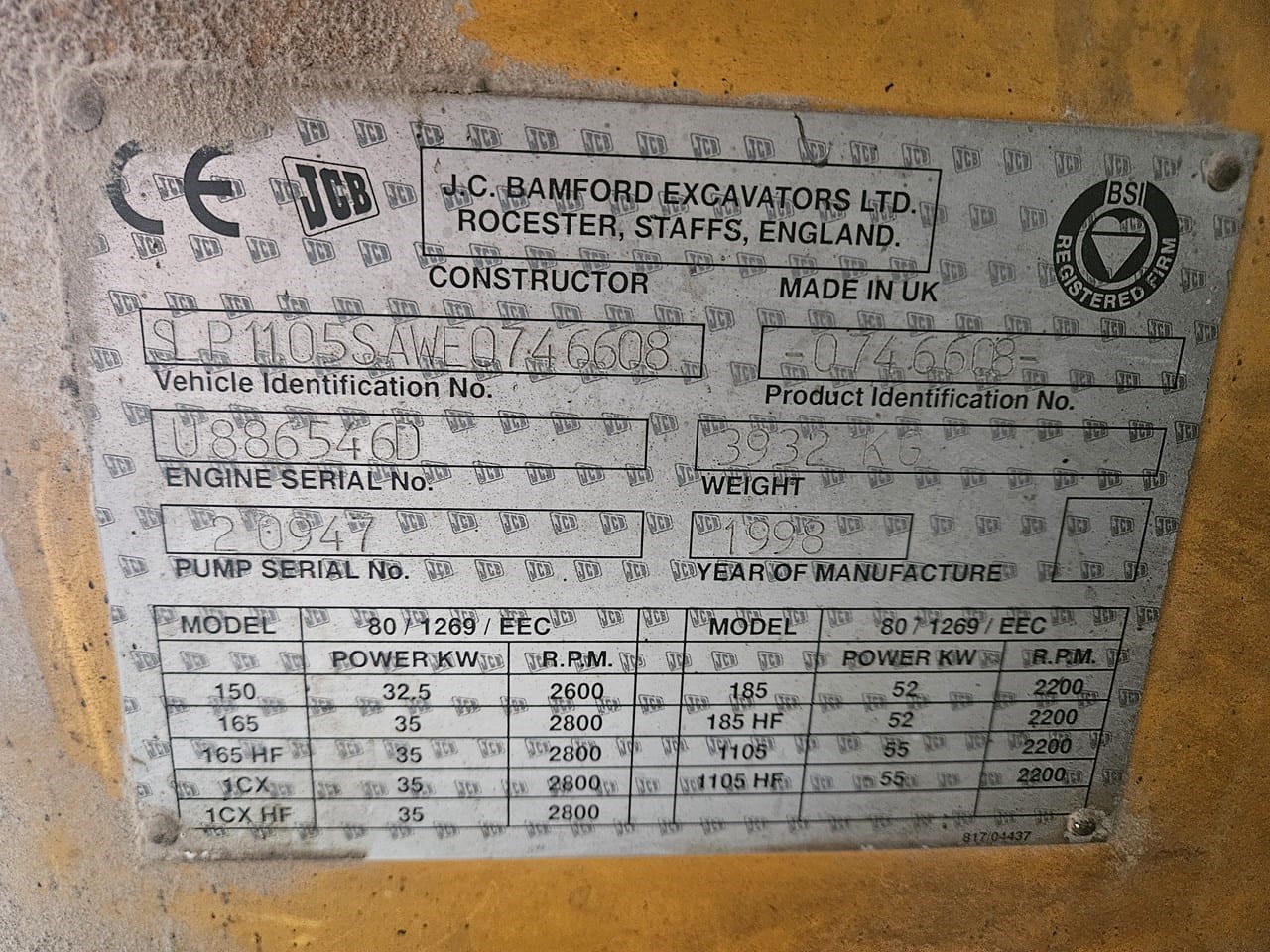 1998 JCB 1105 III Equipment Image0