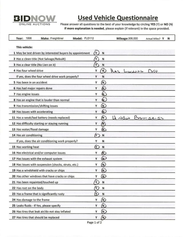 Image of Freightliner FLD112 equipment image 4