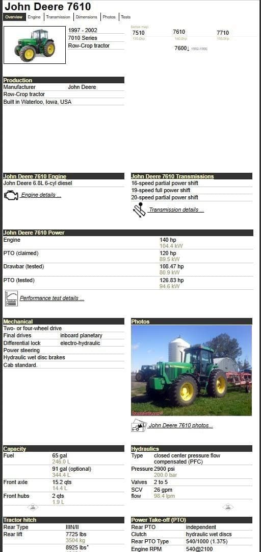 Image of John Deere 7610 Image 1