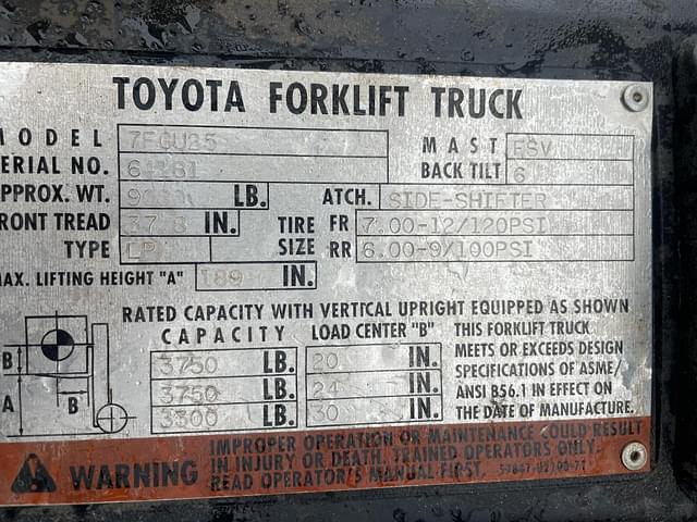 Image of Toyota 7FGU25 equipment image 1