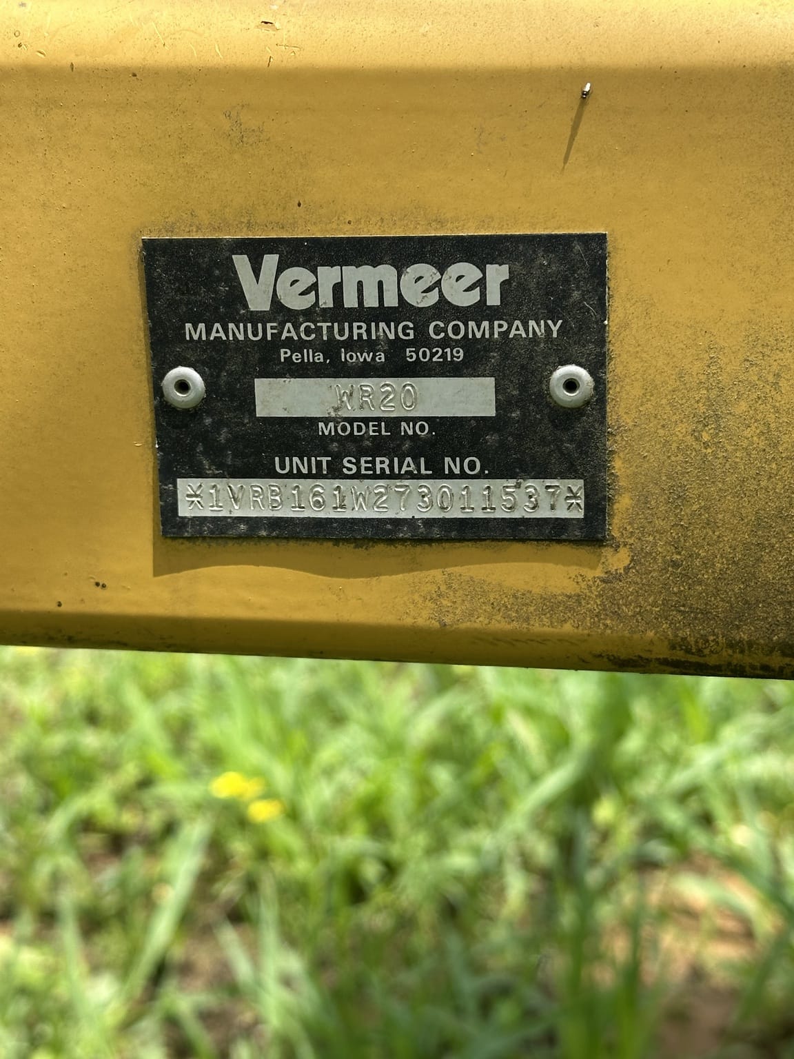 2000 Vermeer WR20 Equipment Image0