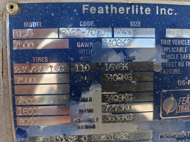 Image of Featherlite 8120 equipment image 3