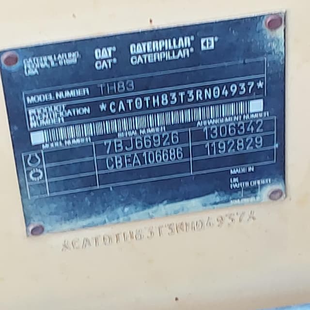 Image of Caterpillar TH83 equipment image 1