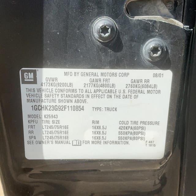 Image of Chevrolet 2500 equipment image 1