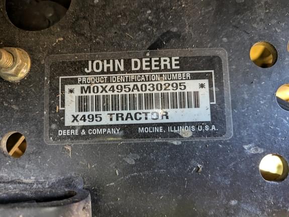 Image of John Deere X495 equipment image 4