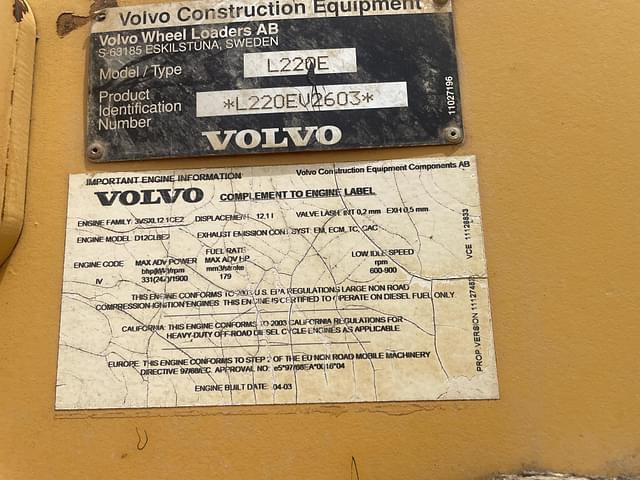Image of Volvo L220E equipment image 4