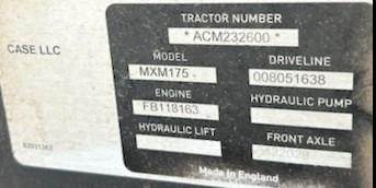 Image of Case IH MXM175 equipment image 1