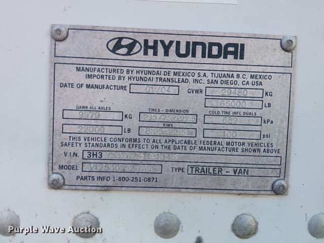 Image of Hyundai V12530152-AJS equipment image 1