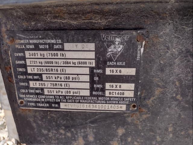 Image of Vermeer BC1400 XL equipment image 4