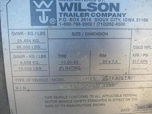 Image of Wilson DWH-500 equipment image 3