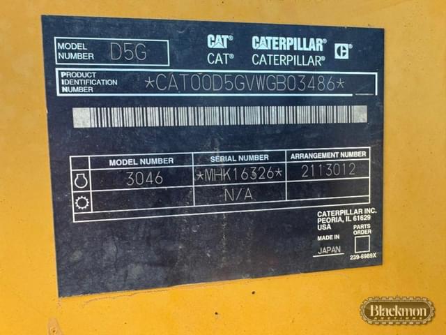Image of Caterpillar D5G XL equipment image 3