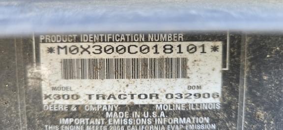 Image of John Deere X300 equipment image 3