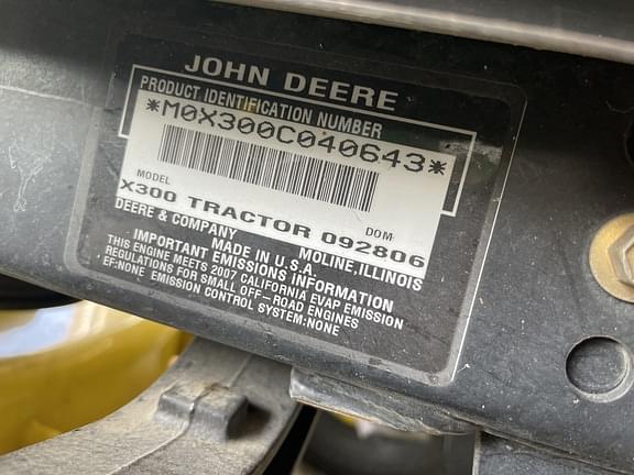 Image of John Deere X300 equipment image 1