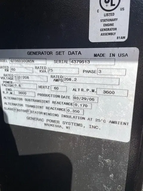 Image of Generac QT06030GNSN equipment image 3