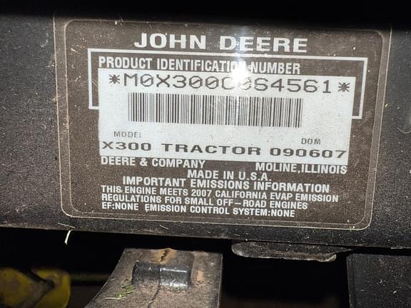 Image of John Deere X300 equipment image 1