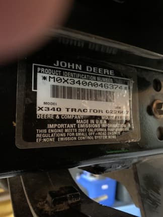 Image of John Deere X340 equipment image 2