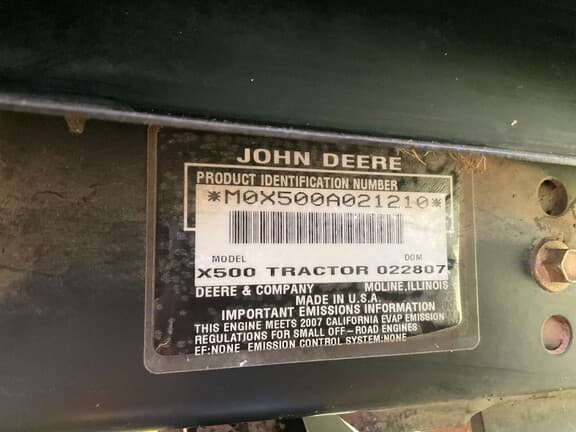 Image of John Deere X500 equipment image 2