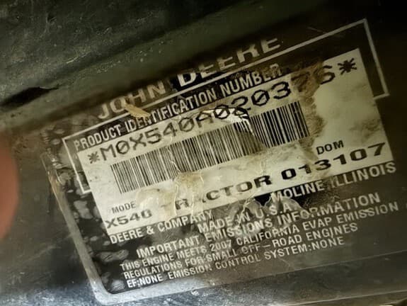 Image of John Deere X540 equipment image 1