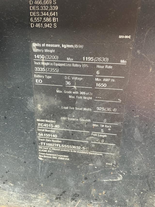 Image of Crown FC4515-40 equipment image 3