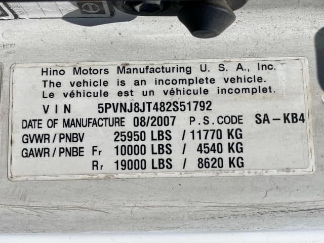 Image of Hino 268A equipment image 3