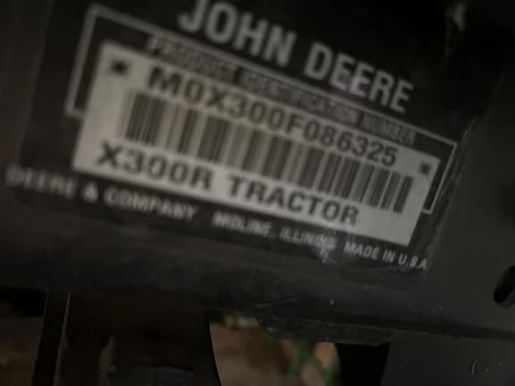 Image of John Deere X300R equipment image 2