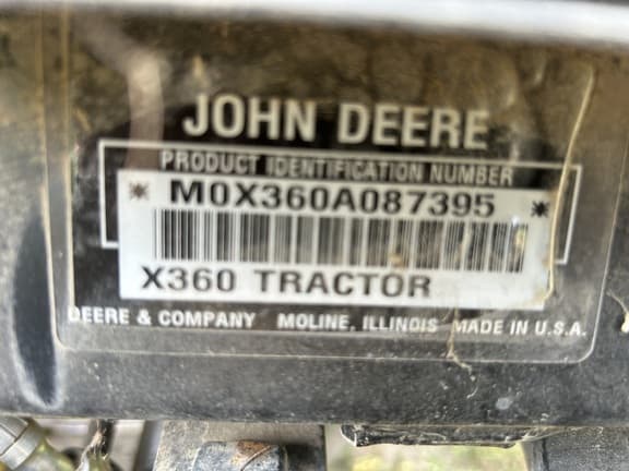 Image of John Deere X360 equipment image 4