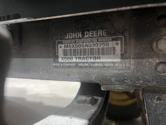 Image of John Deere X500 equipment image 4