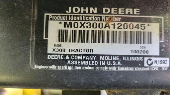 Image of John Deere X300 equipment image 4