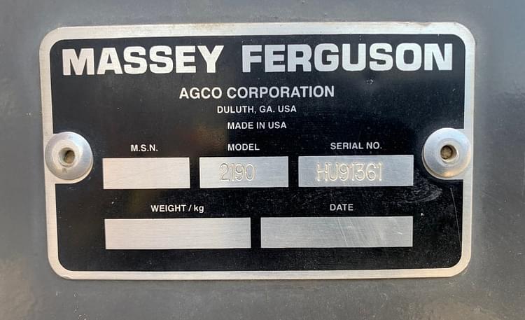 2009 Massey Ferguson 2190 Equipment Image0