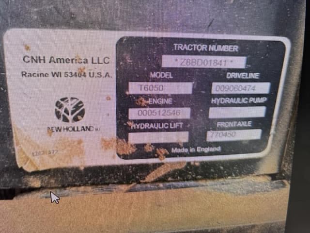 Image of New Holland T6050 equipment image 4