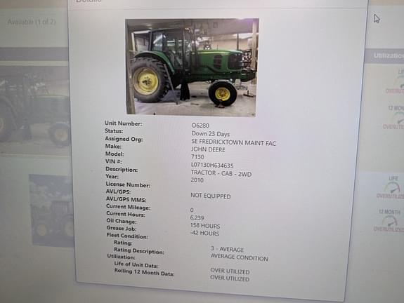 Image of John Deere 7130 equipment image 3