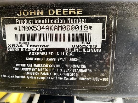 Image of John Deere X534 equipment image 3