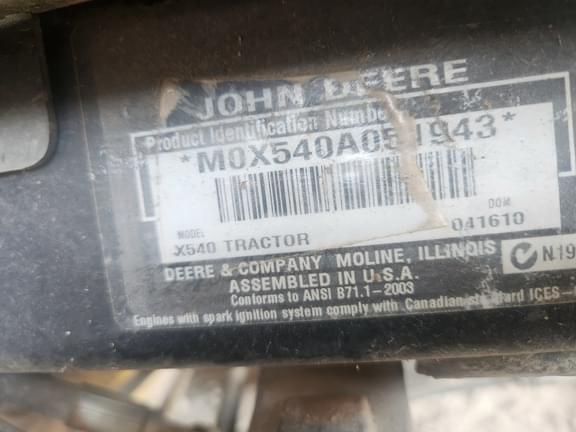 Image of John Deere X540 equipment image 3