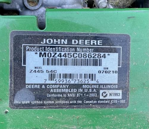 Image of John Deere Z445 equipment image 2