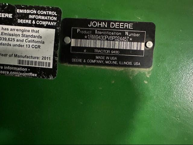 Image of John Deere 9430 equipment image 1