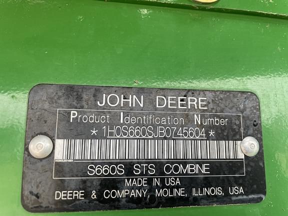 Image of John Deere S660 Image 1