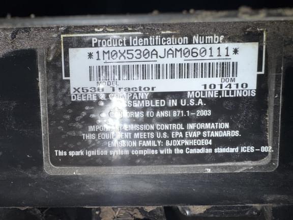 Image of John Deere X530 equipment image 3