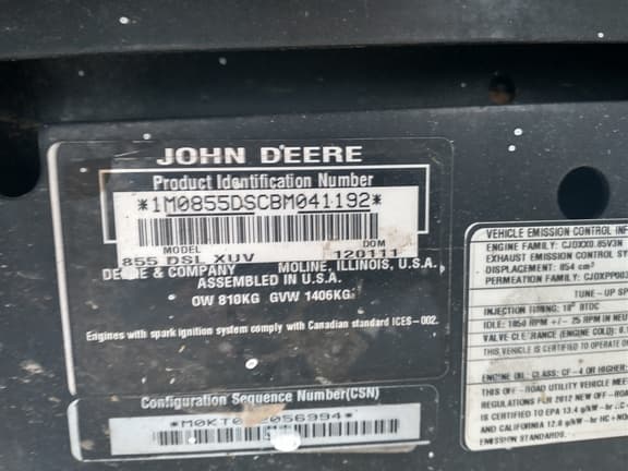 Image of John Deere XUV 855D equipment image 4